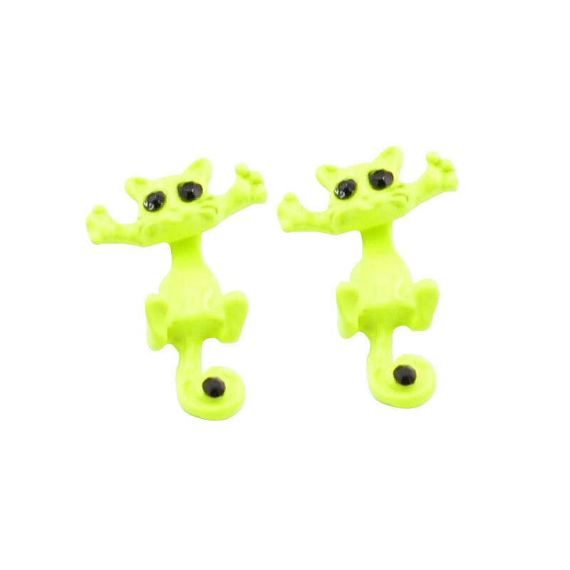 Детские сережки желтые Коты 2см, материал сплав Киев - изображение 1