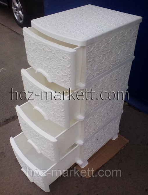 Комод пластиковий білий ажурний із закритими боками Україна Харків - фото 5