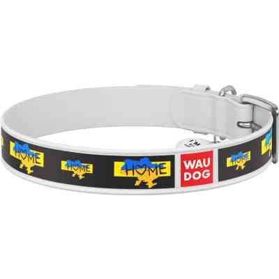 Нашийник для тварин WAUDOG Design з QR паспортом "Дім" XL Ш 35 мм Д 46-59 см (білий) (3606-0230-15) Вінниця