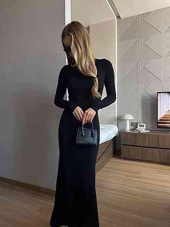 Жіноча облягаюча максі сукня з віскози Чорний Одеса