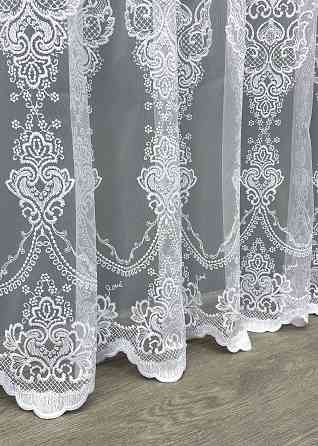Тюль фатин с вышивкой и люрексом цвет холодный белый 1571т Киев