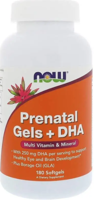 Вітаміни для вагітних з риб'ячим жиром Now Foods Prenatal Gels + DHA 180 капс Київ - фото 1