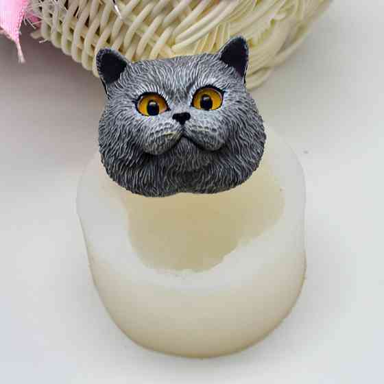 Молд силиконовый Кот 58 на 35 мм серый Киев