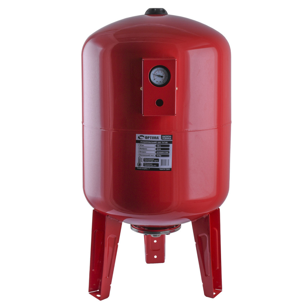Бак Optima cal-pro для систем отопления 100л 10bar вертик. ( с манометром ) Киев - изображение 1