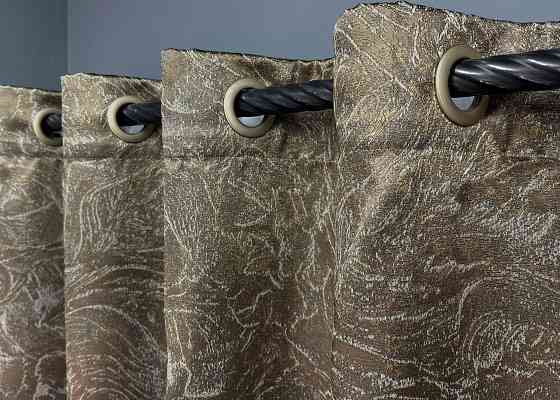 Комплект штор на люверсах VR-Textil Жаккард Fantasy № 1631ш Капучино 150х270 см 2 шт (37-0185) Киев