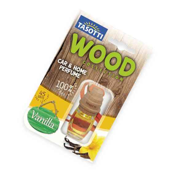 Ароматизатор на дзеркало рідкий 7мл tasotti wood бут.+кірка "vanilla" Мукачево