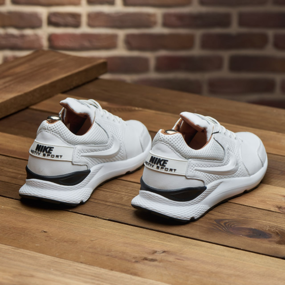 Чоловічі стильні шкіряні кросівки білого кольору 035-N-біл Харьков