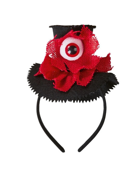 Обруч Капелюх з оком на Хелловін 12 на 22 см чорно-червоний Київ - фото 2