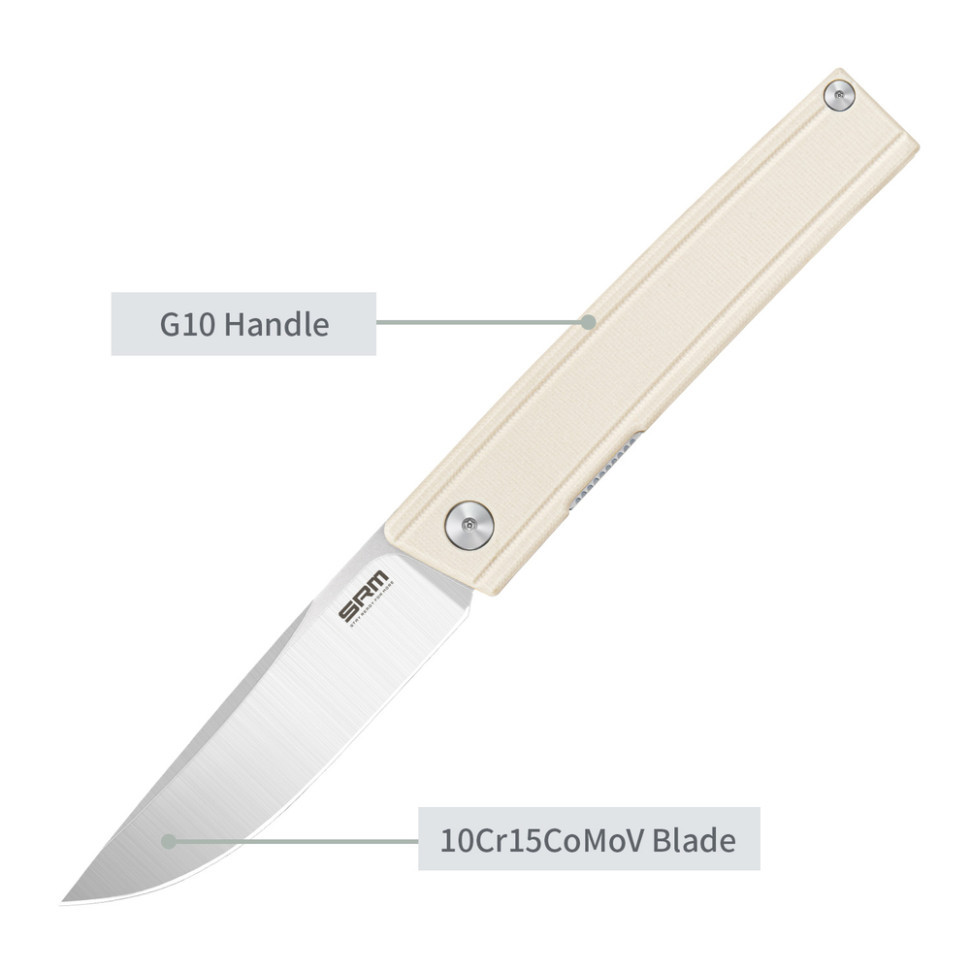 Ніж складаний SRM Gent 401LC-GT, білий Київ - фото 15