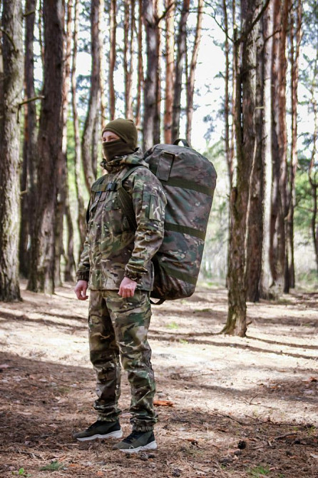 Тактичний міцний рюкзак баул 70 л мультикам з кордури чоловічий міцний бойовий рюкзак   WASA Львів - фото 5