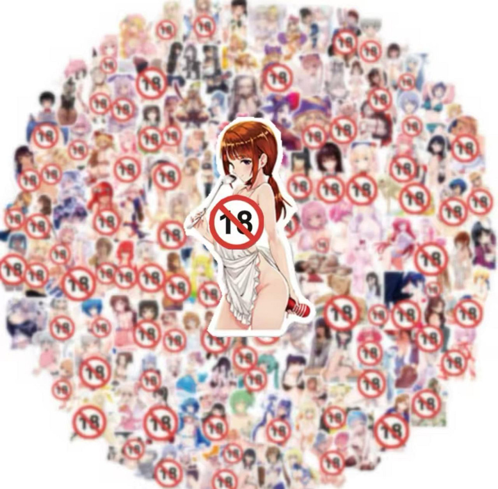 Наклейки Стикеры Аниме. Водонепроницаемые эстетические Аниме наклейки 18+ ((Аниме Хентай) Набор 50 ш Киев - изображение 2