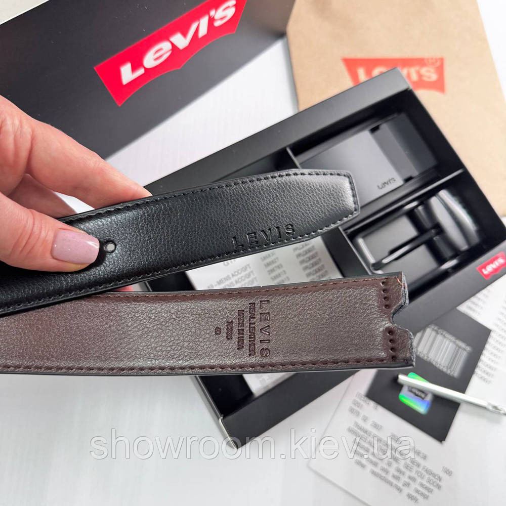 Чоловічий подарунковий набір ремінь із двома пряжками (517) Київ - фото 7