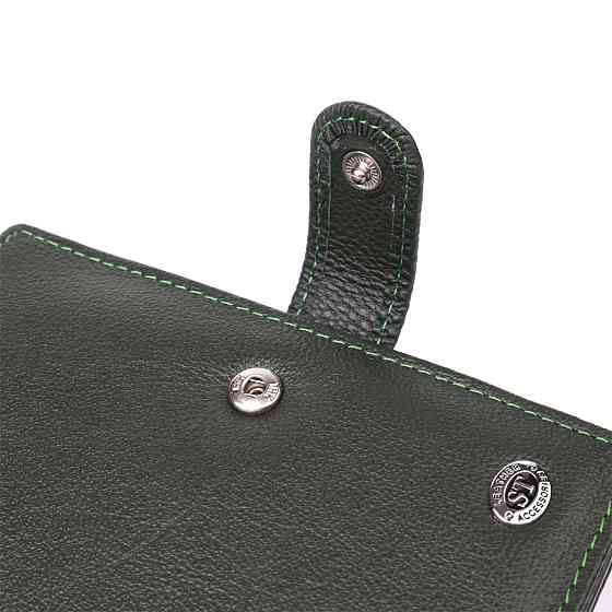 Оригинальная обложка на документы унисекс из натуральной кожи ST Leather 23119 Зеленый Киев