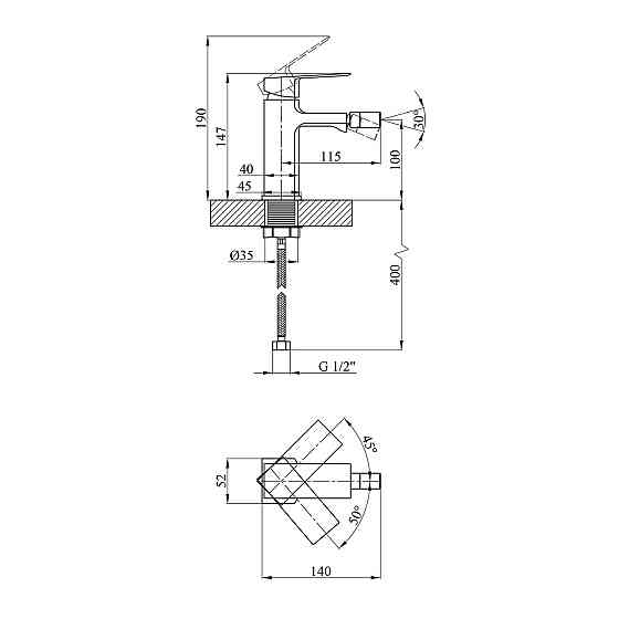 Змішувач для біде Kroner KRP Harz - C020 Київ