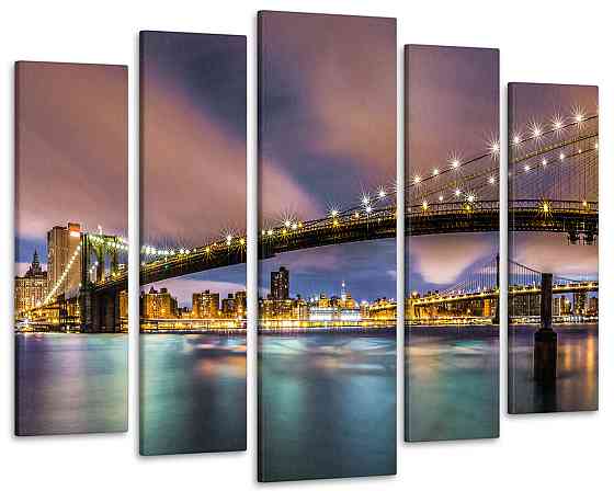 Модульна картина у вітальню / спальню Місто Міст Art-285_5 ( 80х118см ) Київ