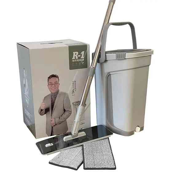 Швабра с отжимающим ведром 12 литров R1 швабра лентяйка с ведром Одесса