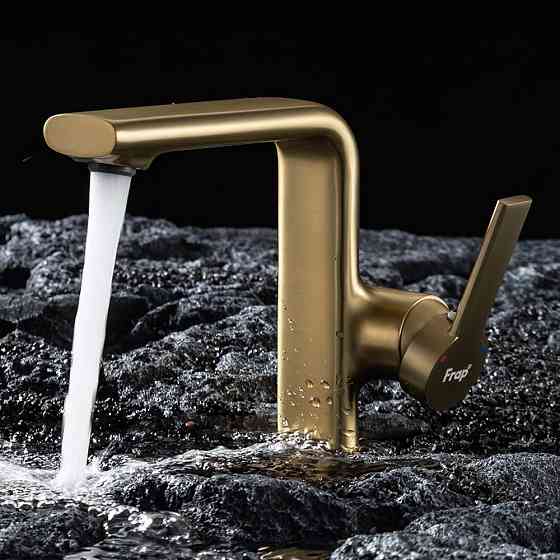 Змішувач для умивальника FRAP F1088-3 золотий сатин Київ