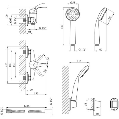 Душевой гарнитур Agua Leon-C050 (CV012076) Винница - изображение 7