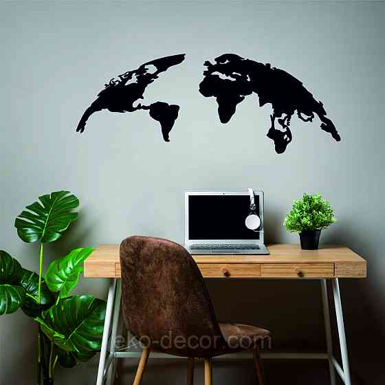 Декоративное настенное Панно «Земля», Декор на стену 110*41 см, Черный Киев