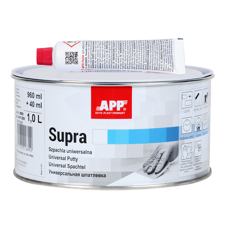 Шпаклівка універсальна швидковисихаюча "Supra" + затв. 960+40 мл APP, 010320 Київ - фото 1