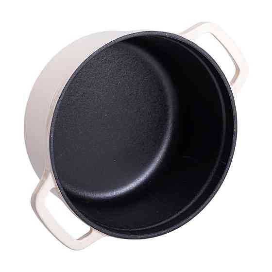 Каструля чавунна емальована 2 л з кришкою Ø20 см Бежева HP-1-2BE Київ