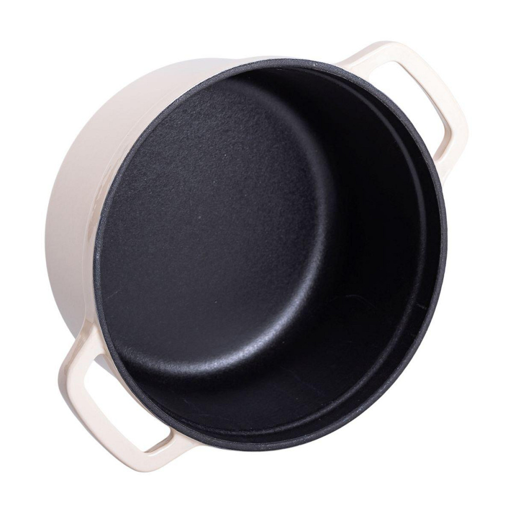 Каструля чавунна емальована 2 л з кришкою Ø20 см Бежева HP-1-2BE Київ - фото 4