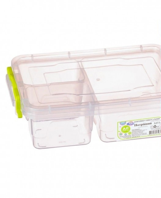 Контейнер пищевой тройной 1.63 л (0.33+0.33+0.97) Ал-Пласт TWIN №3 Одесса - изображение 3