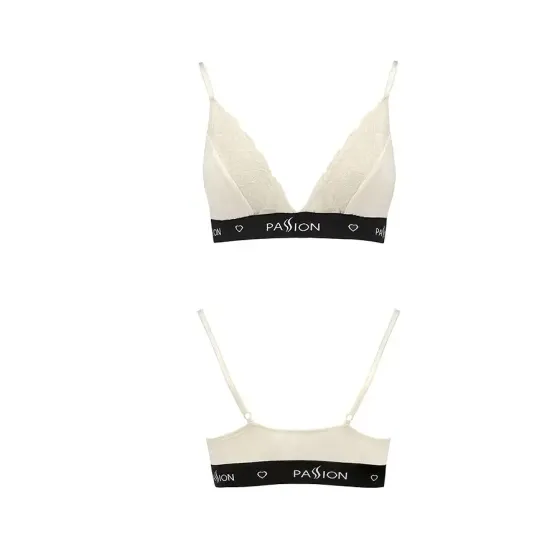 Еластичний топ з мереживом Passion PS001 TOP L, ecru Львів