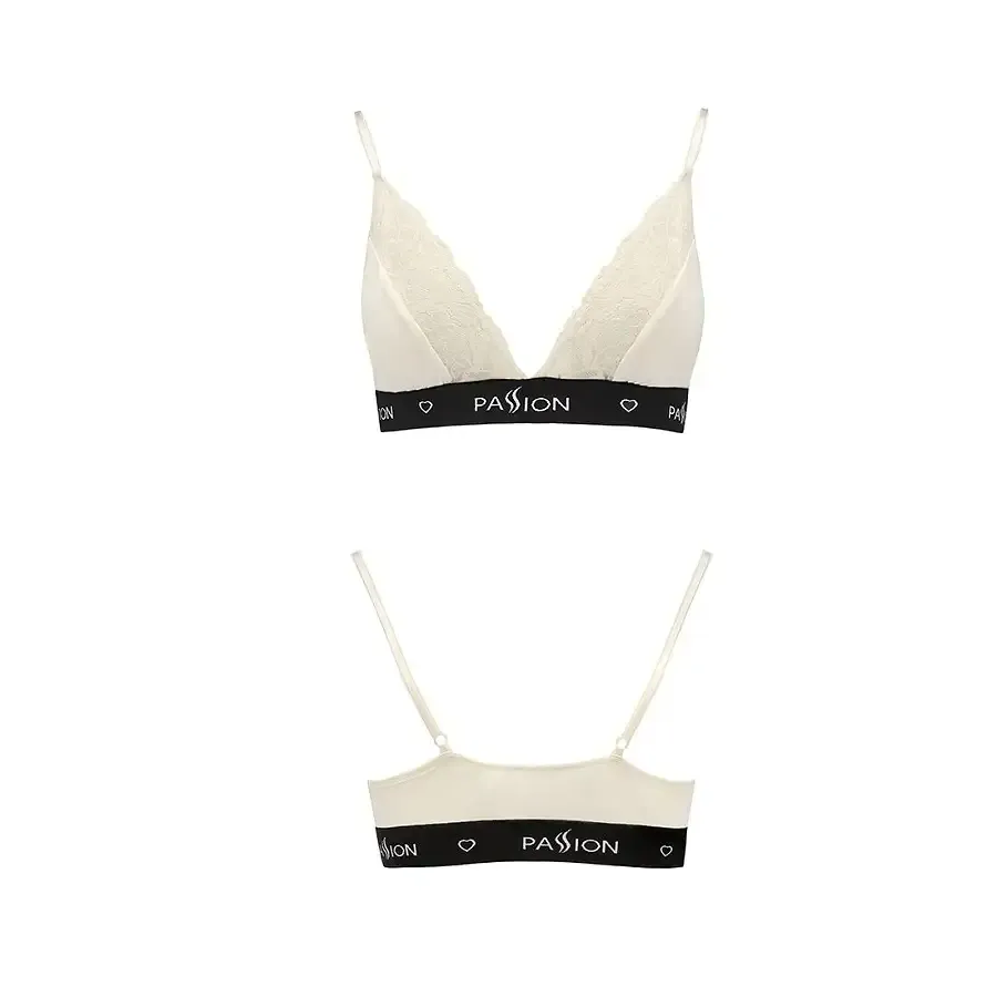 Еластичний топ з мереживом Passion PS001 TOP L, ecru Львов - изображение 4