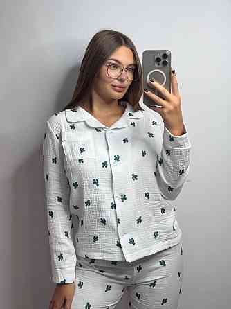 Женский комплект из натуральной ткани Кактус, Молочный, XL-2XL Харьков