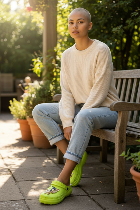 Крокси салатові теплі сабо з дірками на хутрі "Like Crocs" Одеса - фото 7