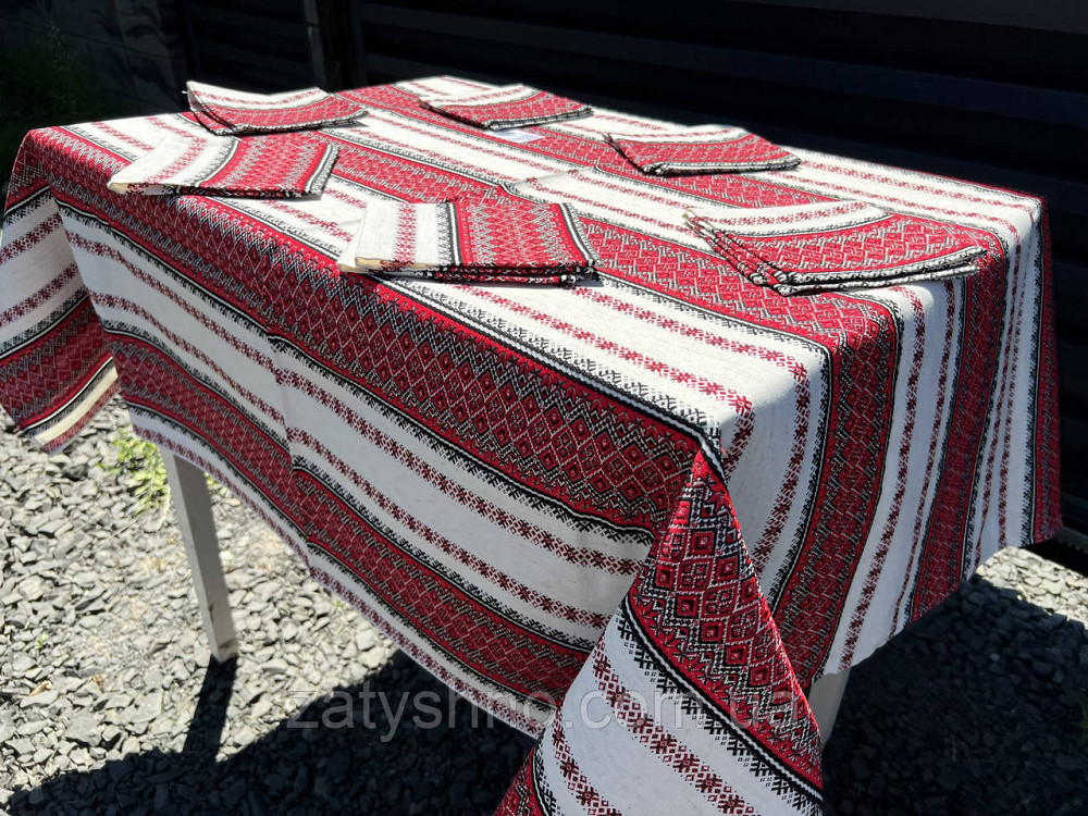 Вишита скатертина на подарунок з серветками Київ - фото 2