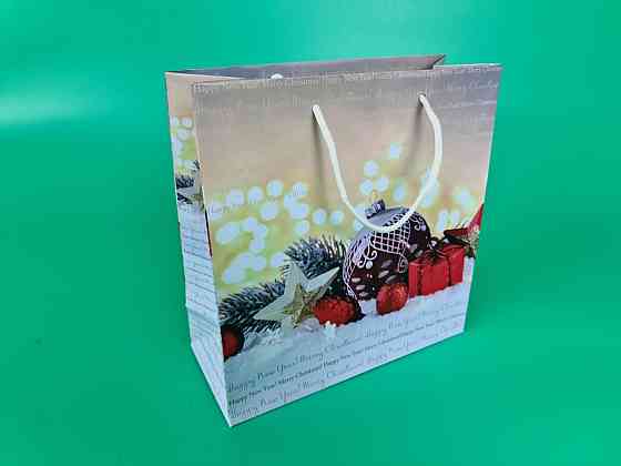 Пакеты бумажные подарочные , новогодние Квадрат 23*24*10- 18 (12 шт) Харьков