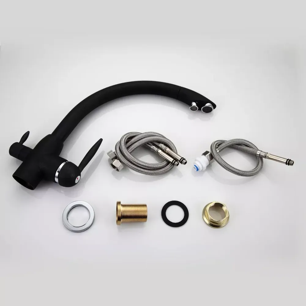 Змішувач для кухні з підключенням до фільтру Frap F4399-7, чорний Київ - фото 6