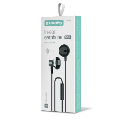 Наушники ColorWay Slim 3.5 mm Wired Earphone Blast 1 Black (CW-WD01BK) Винница - изображение 3