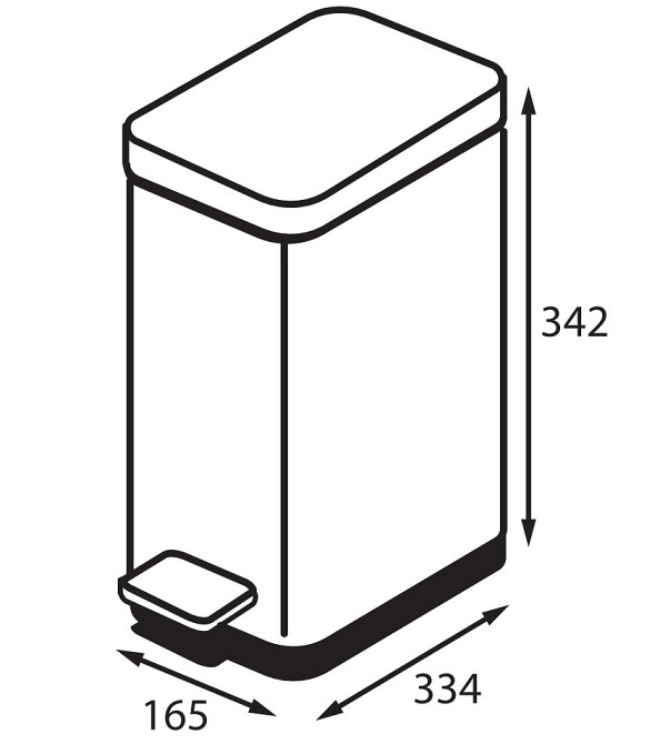 Відро для сміття з плавним закриванням прямокутне Koer TC-010210-08 10 л колір білий нерж. сталь (KR5598) Чернівці - фото 8
