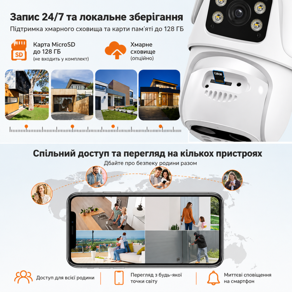 Вулична IP-камера відеоспостереження з двома обʼєктивами Киев - изображение 4