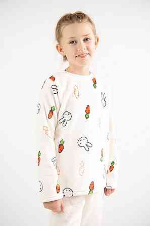 Пижама детская, тёплая для девочки, велсофт, топ Крохатушка одяг Киев