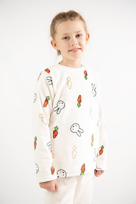 Пижама детская, тёплая для девочки, велсофт, топ Крохатушка одяг Киев - изображение 4