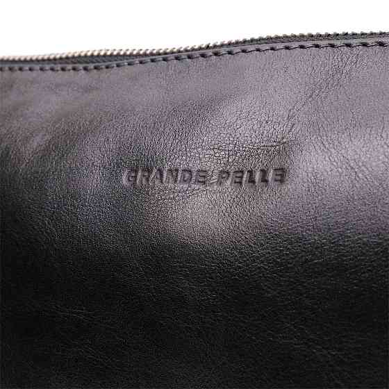 Розкішний жіночий клатч із натуральної шкіри GRANDE PELLE 11657 Чорний Київ