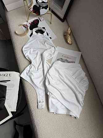 Женский стильный привлекательный костюм двойка боди + юбка микродайвинг Молочный, 40/42 Одесса