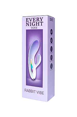 Мини вибратор кролик с цветным светодиодом Every Night Toys, 7 режимов вибрации, сиреневый градиент Sex Aura Киев