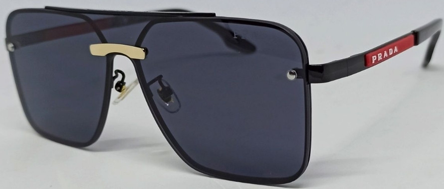 Брендовые очки маска черные однотонные с красными вставками. Киев - изображение 8