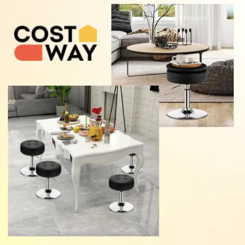 Пуф кресло табурет черный вращающийся с хранилищем для косметики и вещей Киев - изображение 9