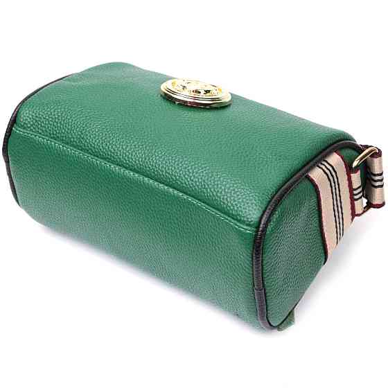 Женская сумка с оригинальным украшением из натуральной кожи Vintage 22261 Зеленая Киев