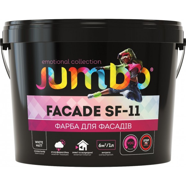 Фарба акрилова фасадна JUMBO SF-11 білий матовий 14 кг Киев - изображение 1