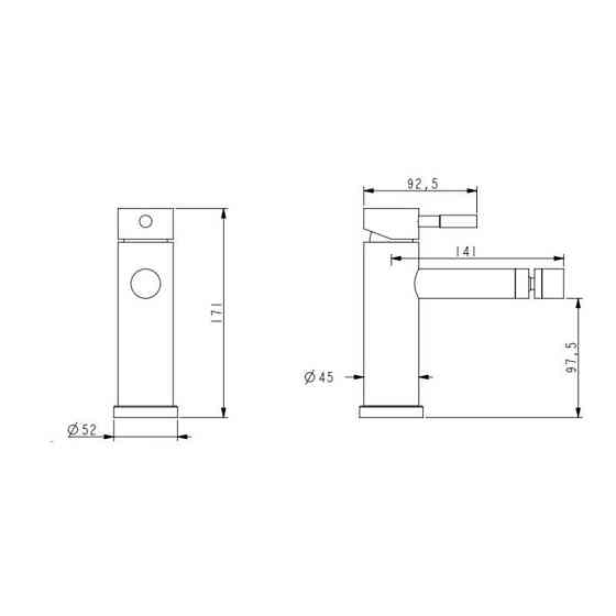 Змішувач для біде Lidz Aria 001AF (k35) LDARI001AFNKS46096 Nickel сатин Київ