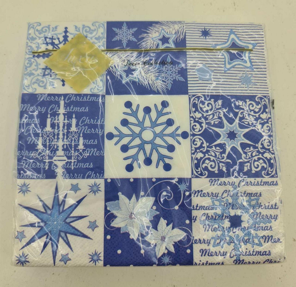 Новогодняя бумажная салфетка (ЗЗхЗЗ, 20шт) LuxyНГ Новогодний коллаж (838) (1 пачка) Харьков - изображение 4