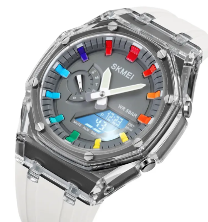 Годинники чоловічі спортивні Skmei 2100 (Білий з сірим циферблатом) Вінниця