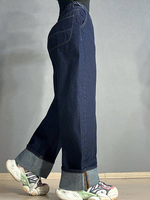 Джинси жіночі It’s Basic 3995 широкі з підворотом темно-сині, темно-синій, 36, 36, 80 см, 114 см Київ - фото 13